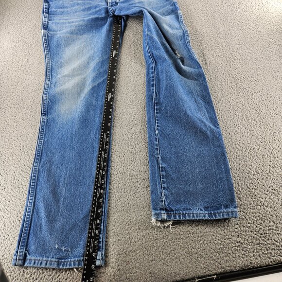 Wrangler Jeans Mens 38x34 Blue 936 Slim Fit Straight Leg Cowboy Cut Western - Picture 10 of 16